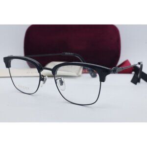 Gucci GG 1606OK 001 Rectangle Black Eyeglasses Clear Lenses 52mm